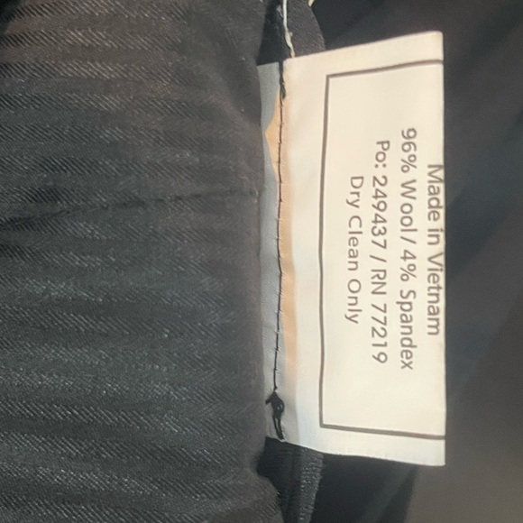 Joseph Abboud Men's Wool Black Dress Pants 33 - Picture 7 of 8
